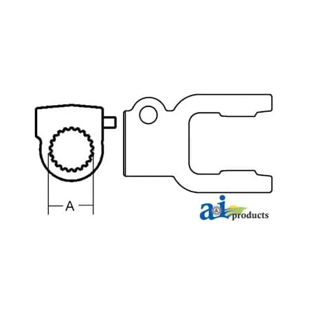 A & I Products Tractor Yoke, Splined 1 3/8" - 6 Spline w/ QDP 3" x3" x2" A-W040154